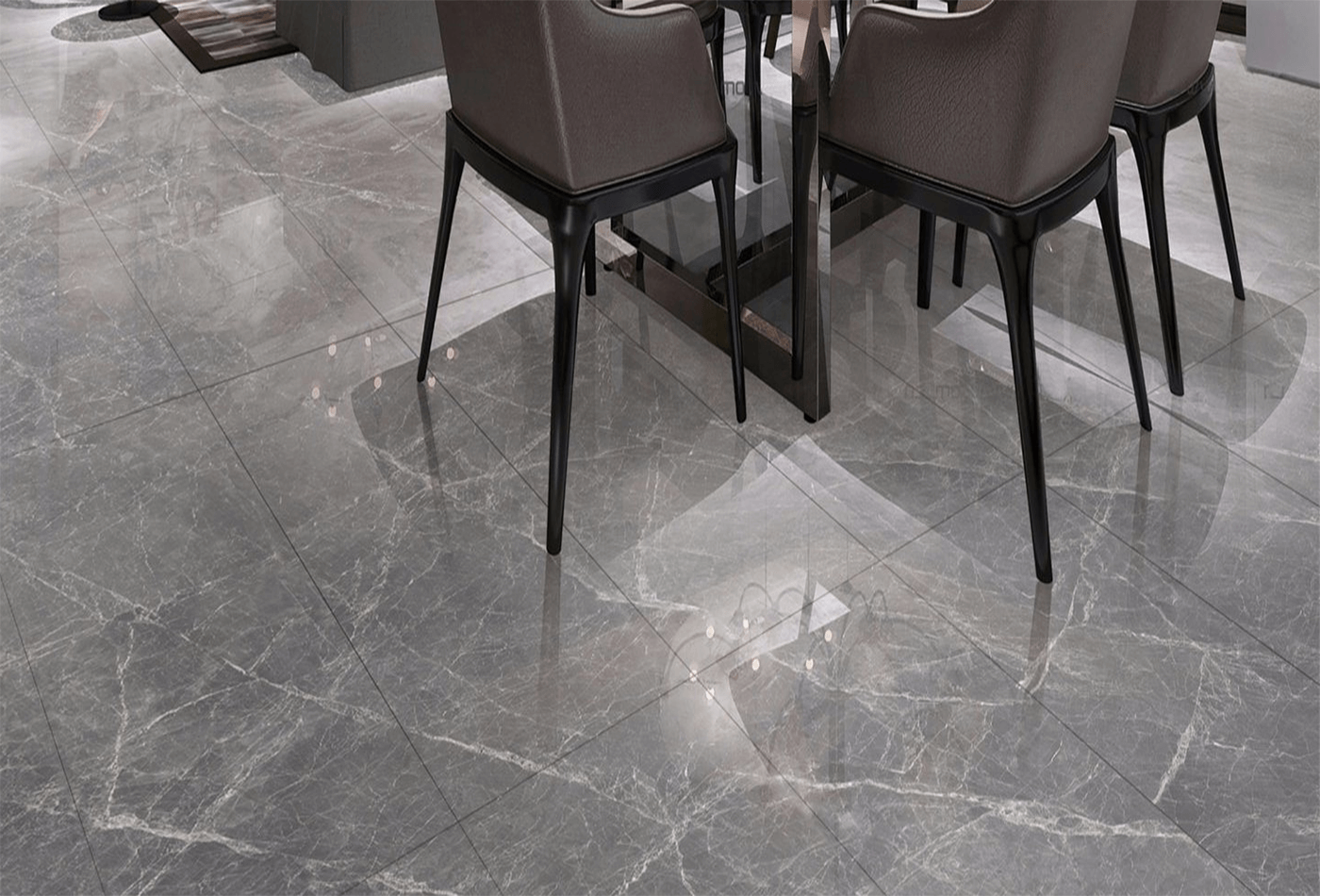 grey kitchen marble flooring