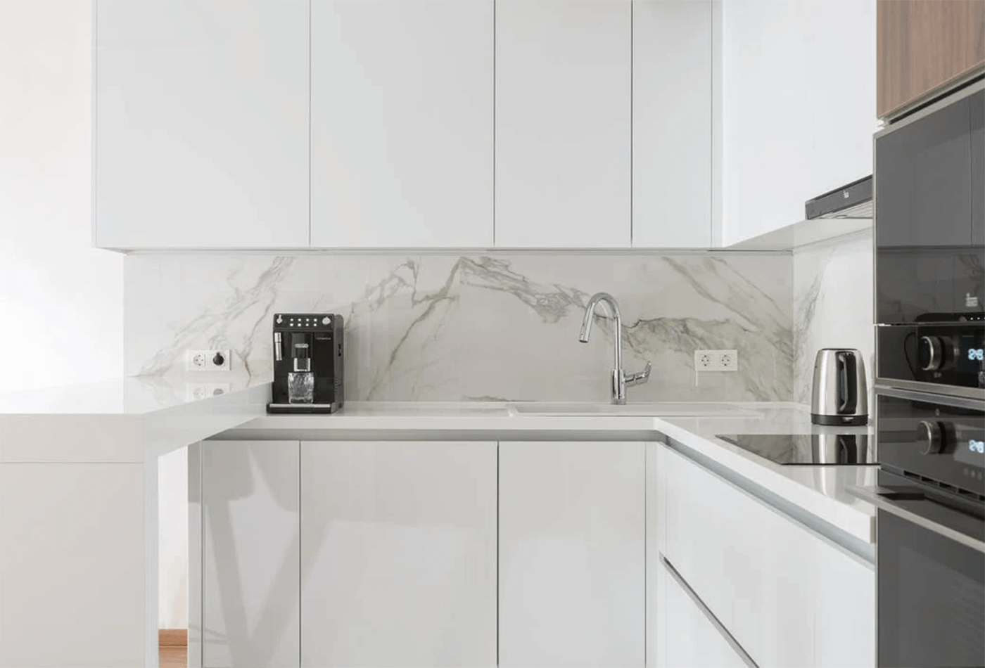 kitchen backsplash with marble
