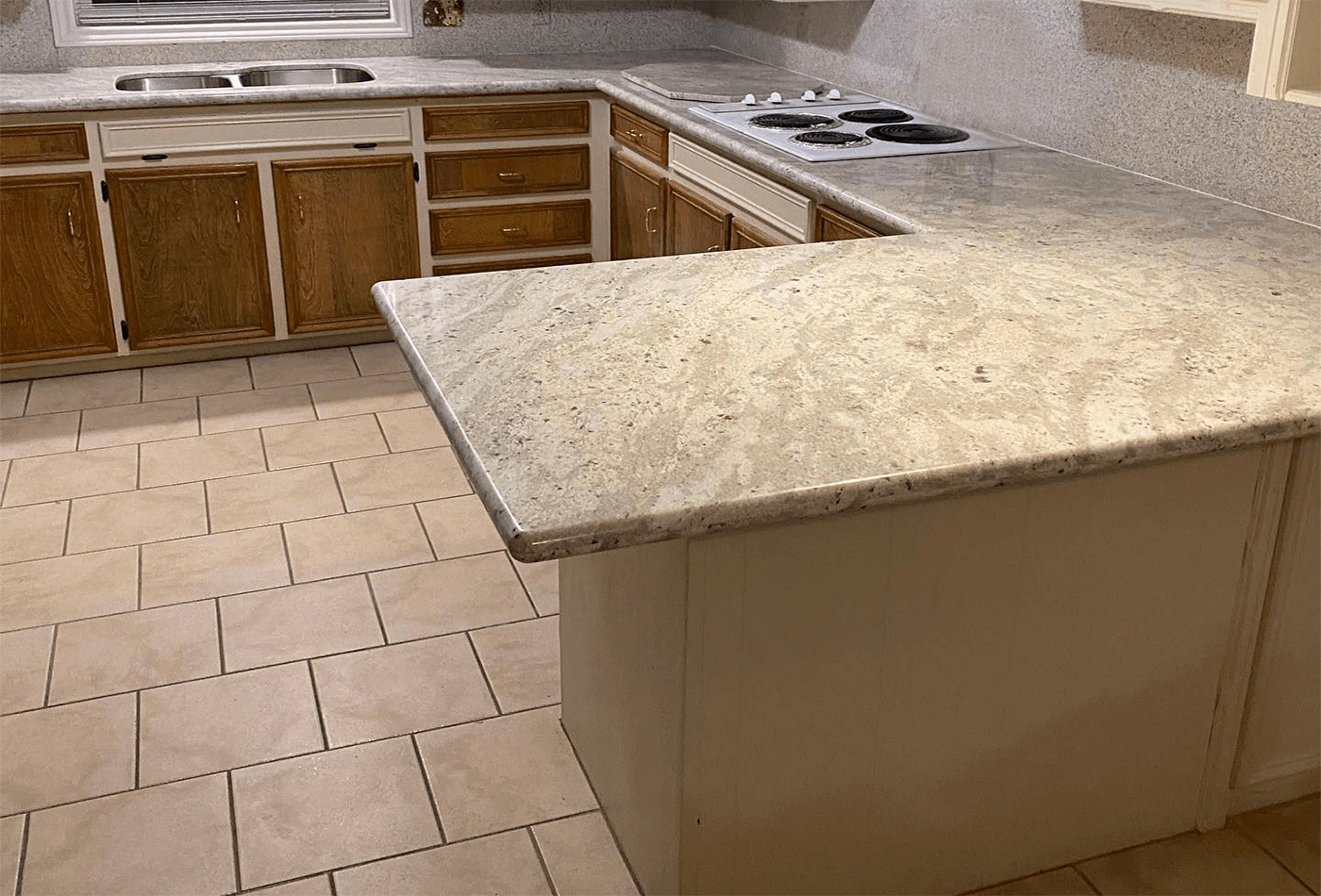 Let's Get into the Detailed View of the White Granite Counter