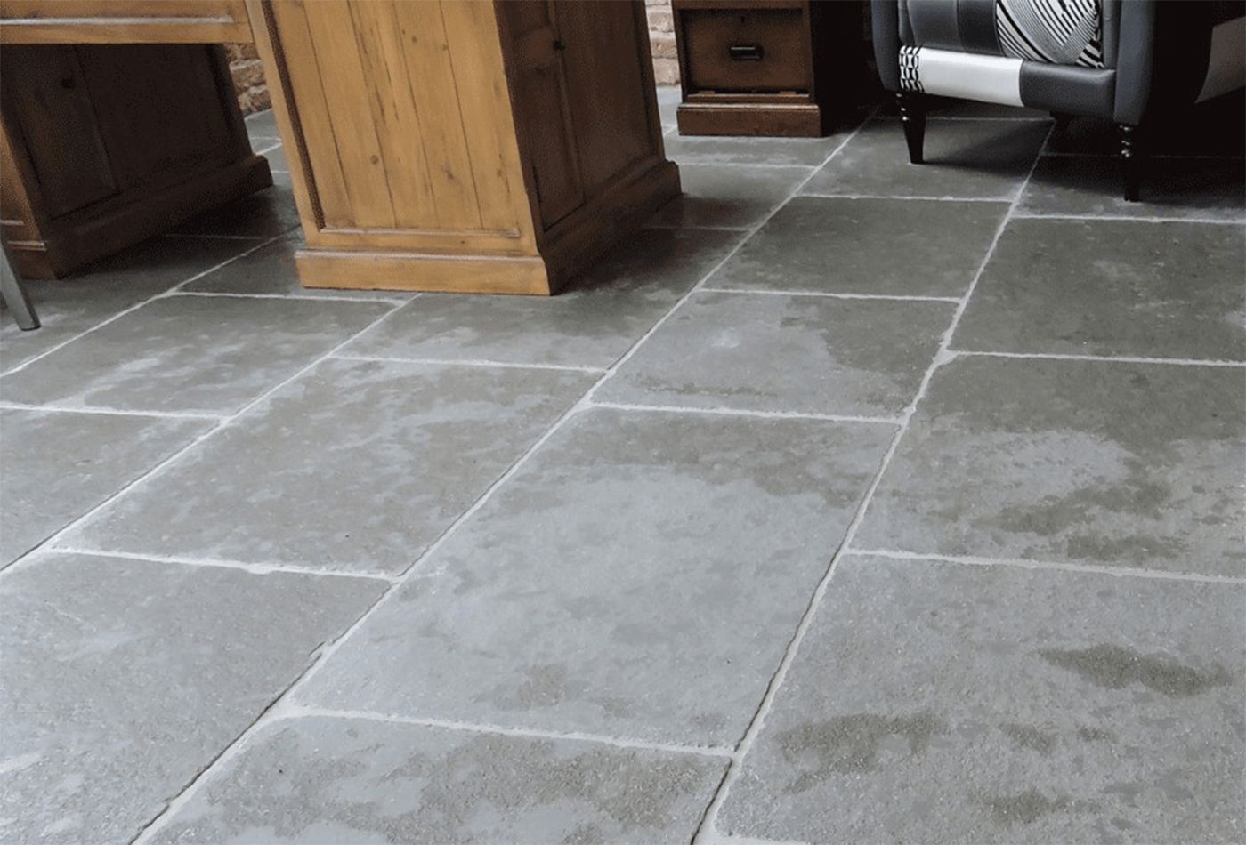 limestone tile floor