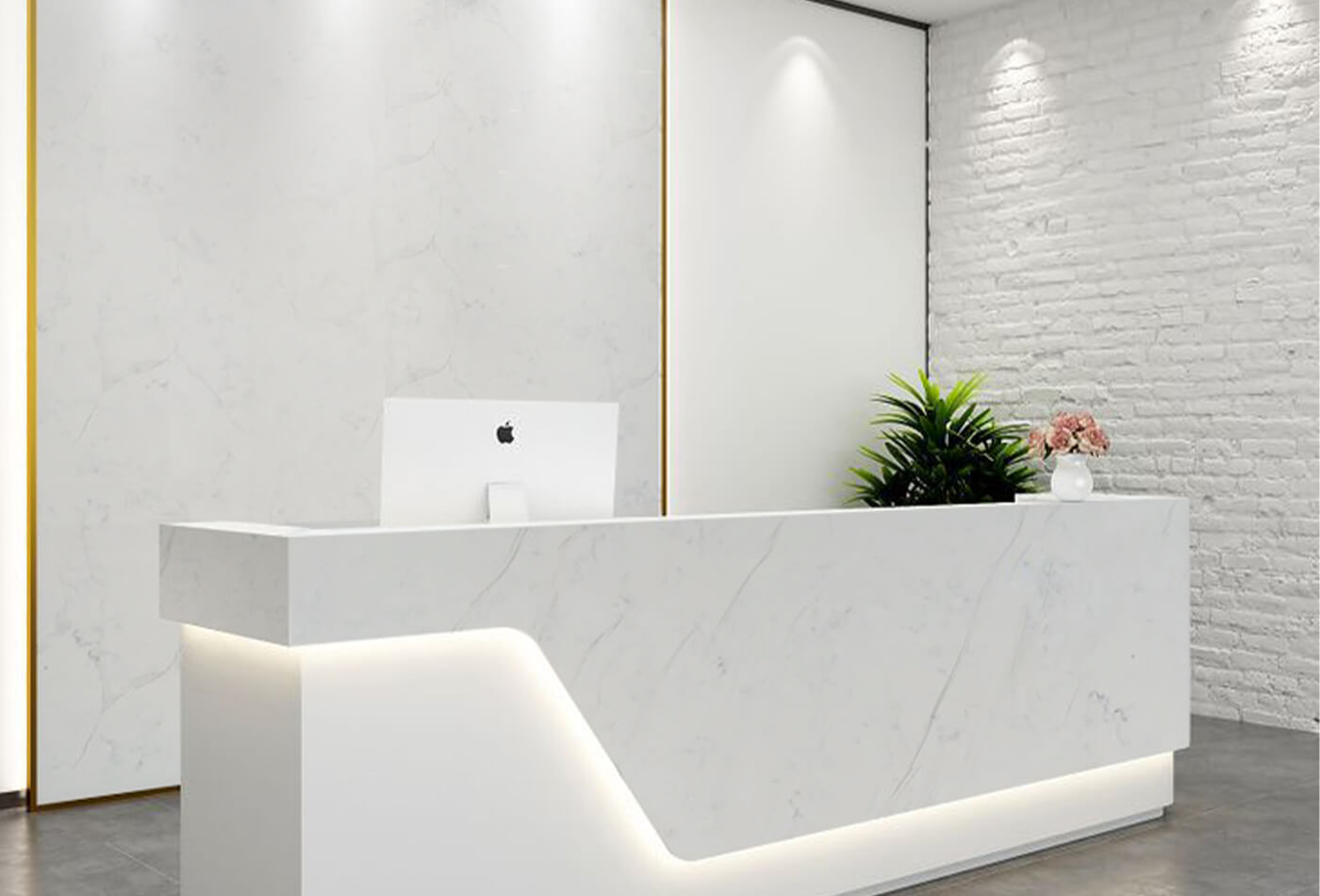 Office Interior Via Delicate Carrara Quartz