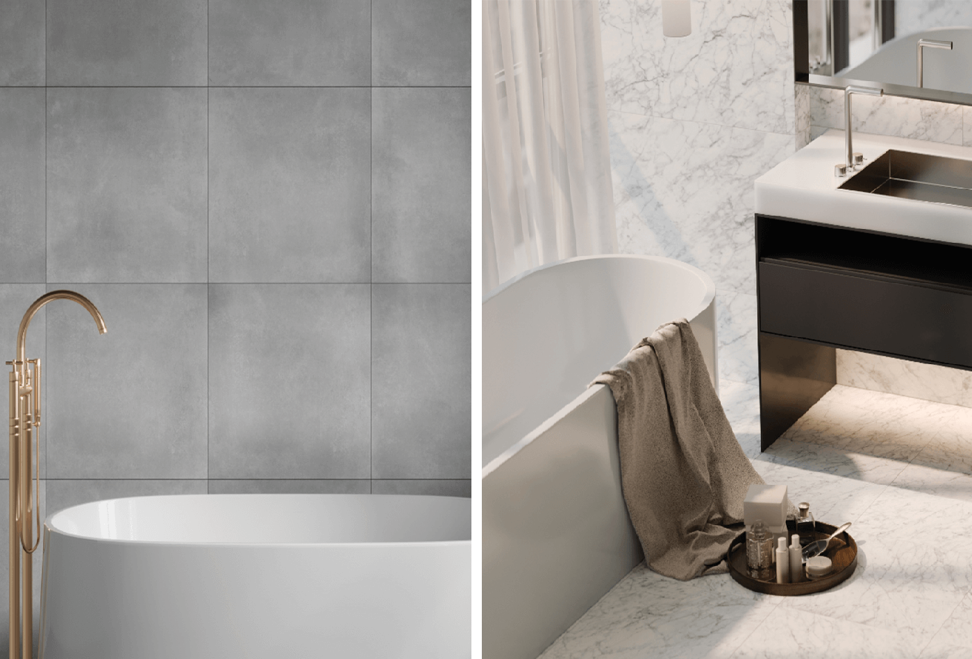 Patterned Porcelain Tiles and Bathrooms