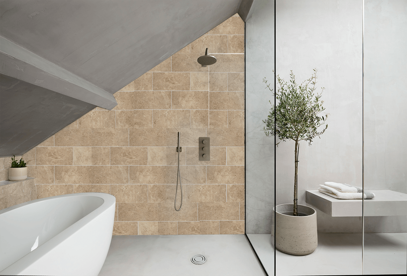 Sensible Cappucino Tiled Recesses In Bathrooms