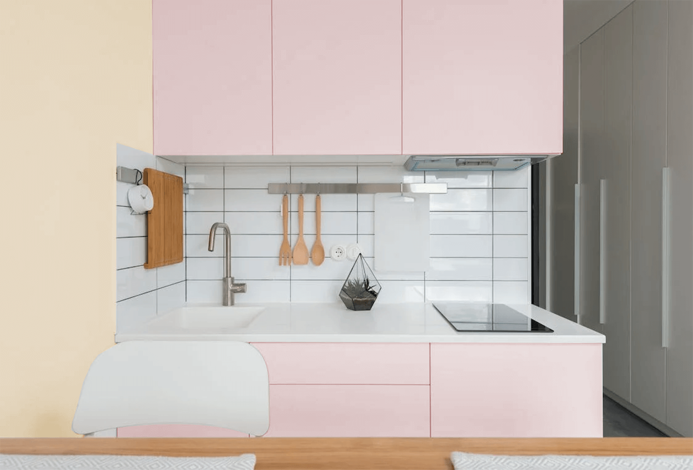 Some Mix White Kitchen with Colours
