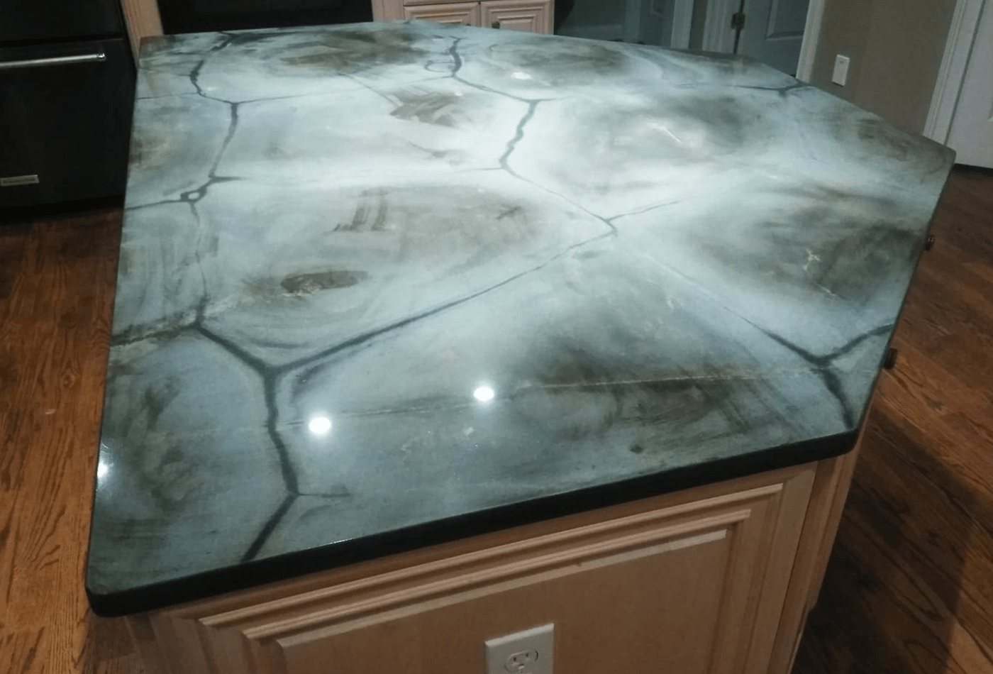 Turtle green kitchen granite