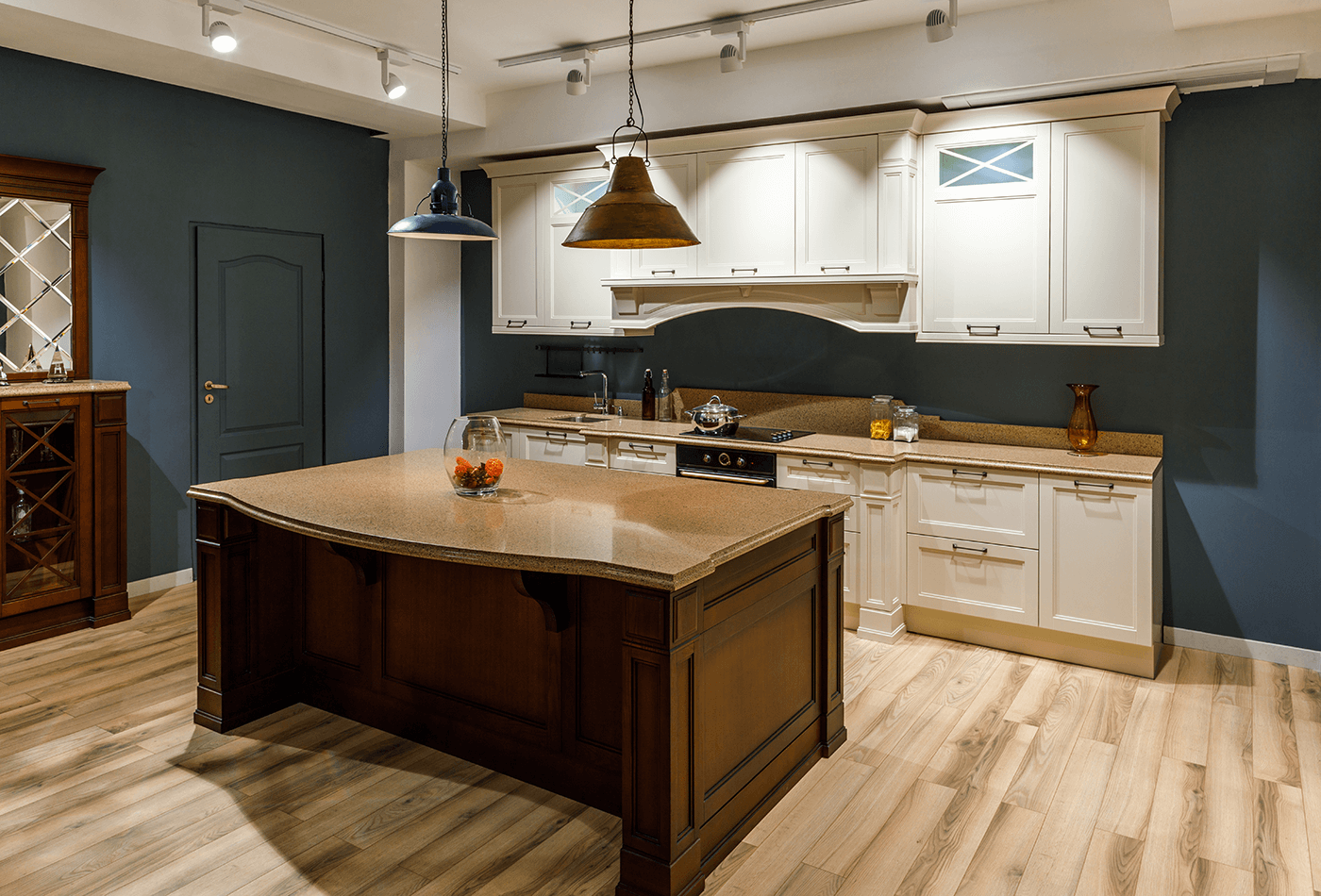 brown granite kitchen worktops - vintage