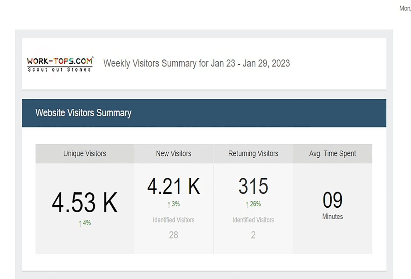 Work-tops.com visitor report 