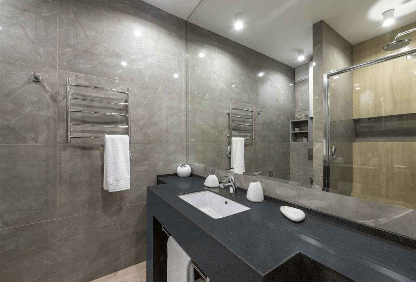Visually Appealing Modern Black Bathroom