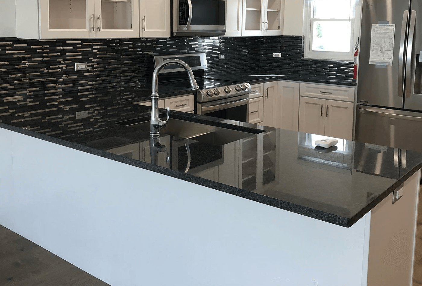 White Cabinets with Dark Countertops