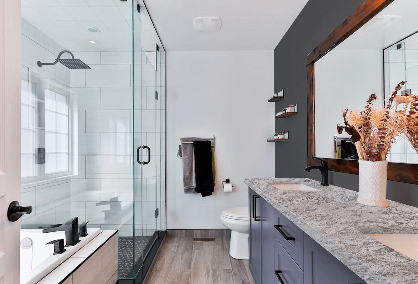White and Black Bathroom Vanities 