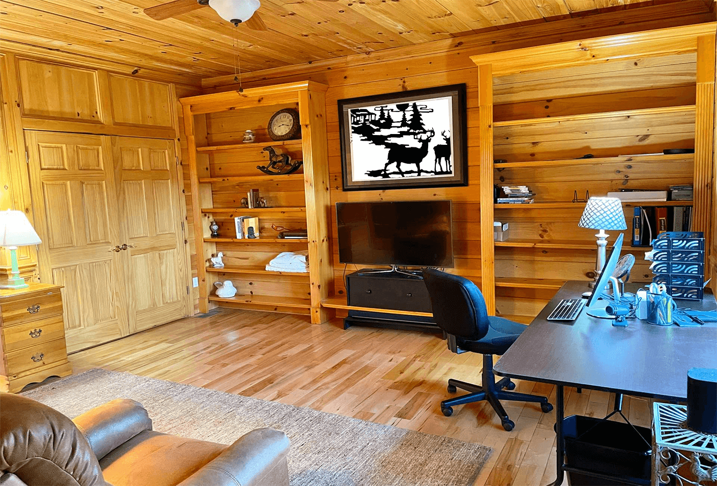 Work from A Comfortable Cabin Home Office