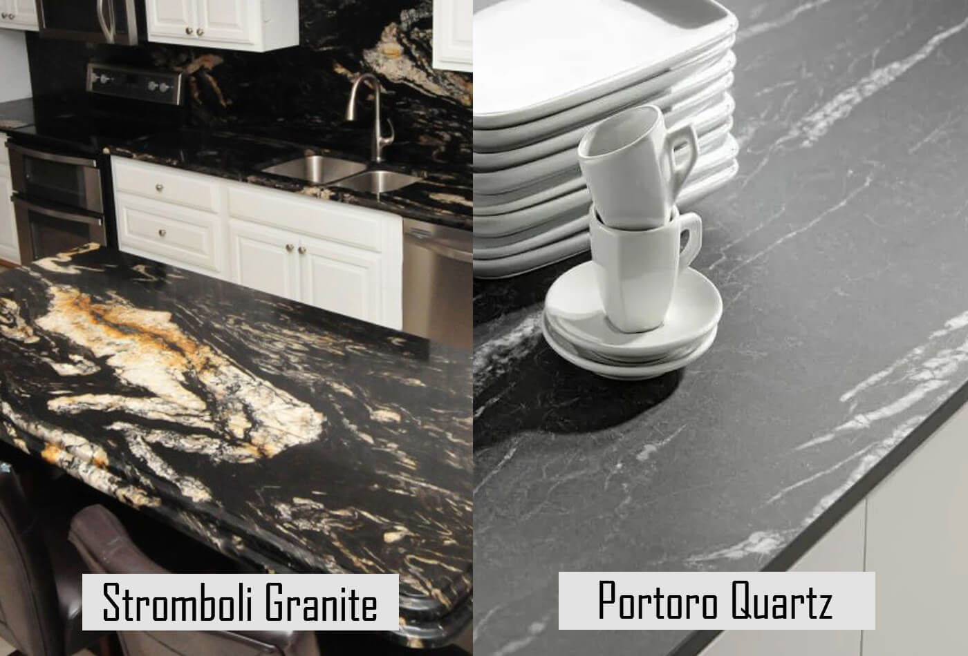 Stromboli Granite vs Portoro Quartz 