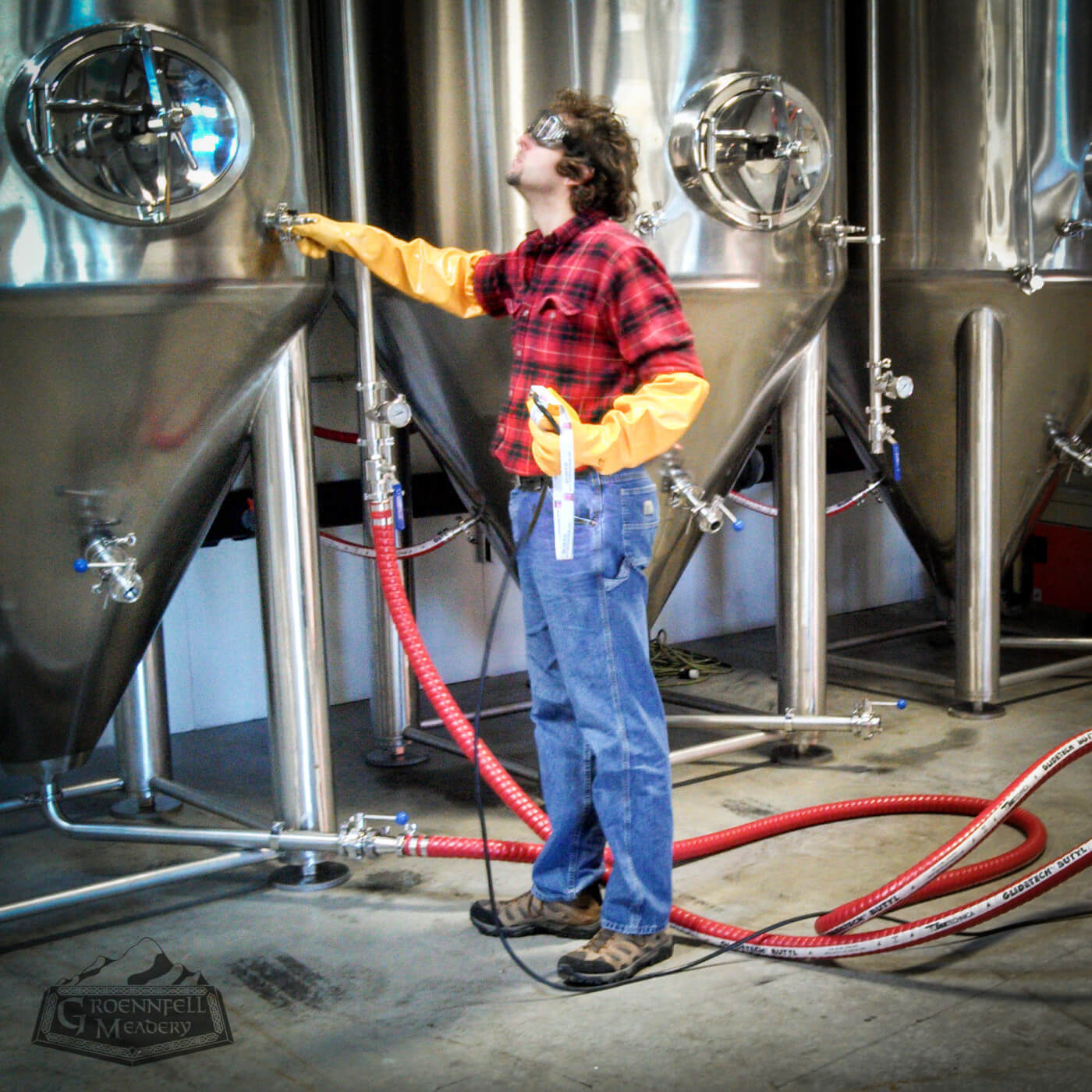Cleaning and Sanitizing Equipment at Groennfell Meadery