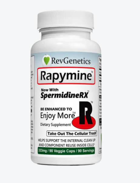 RevGenetics Rapymine™ Is made for healthy customers who want to make sure they are doing everything they can to support their natural cellular Autophagy, all while seeing their doctor regularly. This product contains Spermidine RX™, which is a proprietary dry wheat seed and wheat seed oil extract.