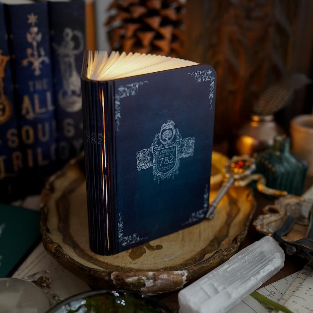 Witch Discovery Book Lamp - open book to reveal light