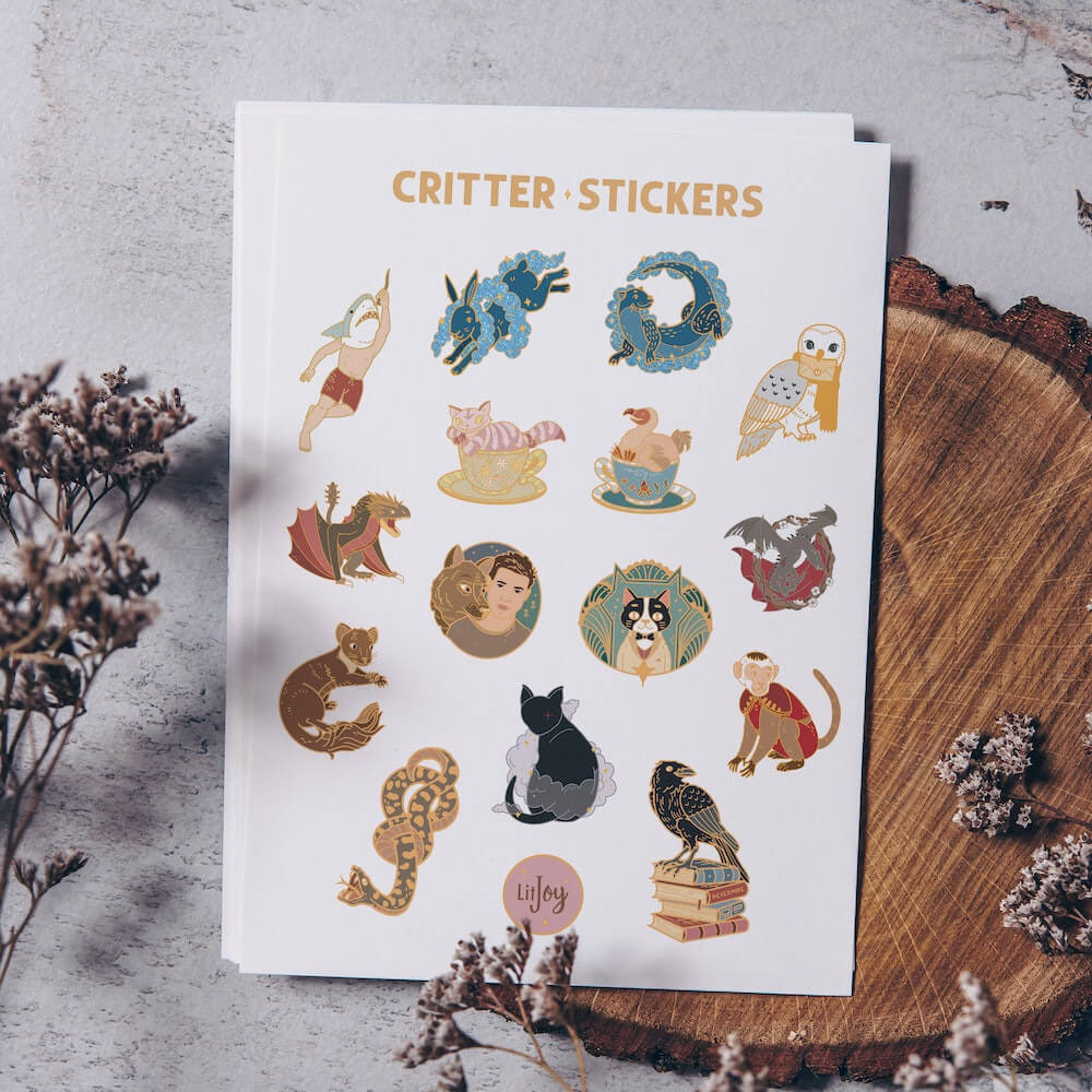 Critter Pin Sticker Sheet sold by LitJoy