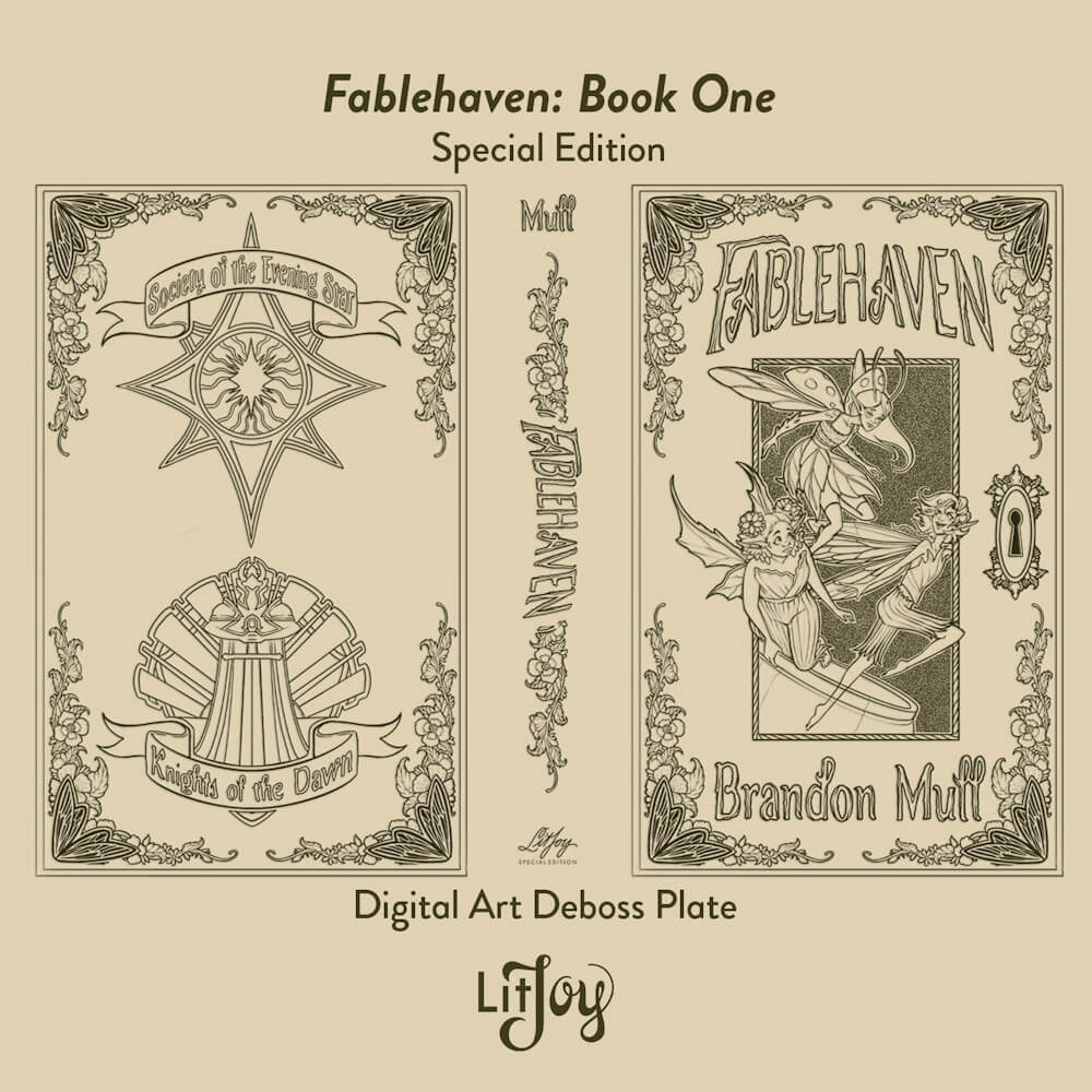Fablehaven Book One digital art deboss plate for cover art by @alysestew.art; fablehaven fan art featuring fairies
