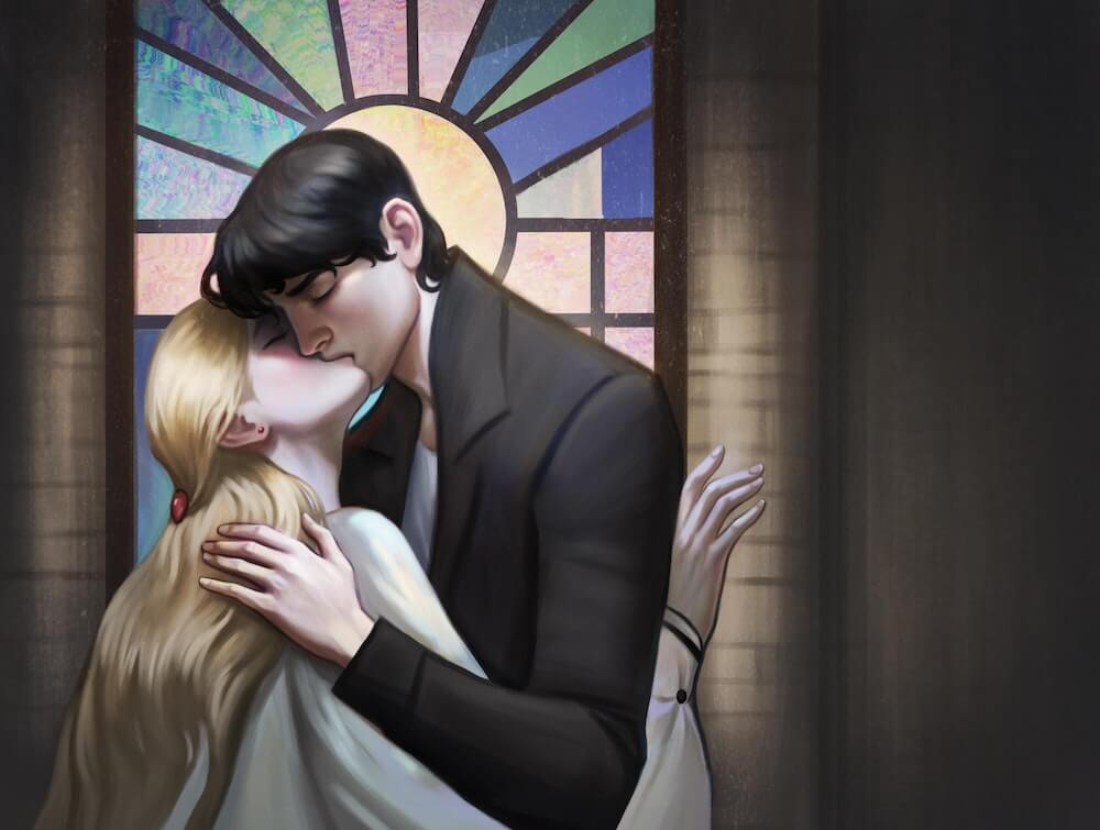 Lissa and Christian first kiss Vampire Academy fan art