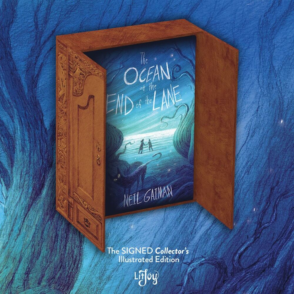 Ocean at the End of the Lane with wardrobe slipcase and moon