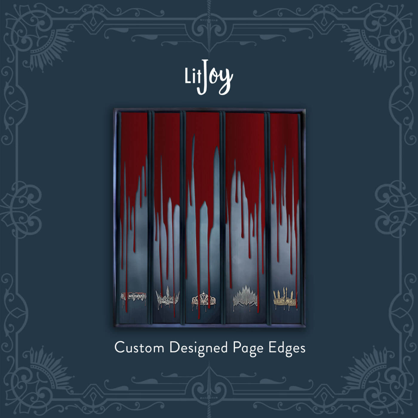 LitJoy's The Red Queen Special Edition Box Set custom page edges