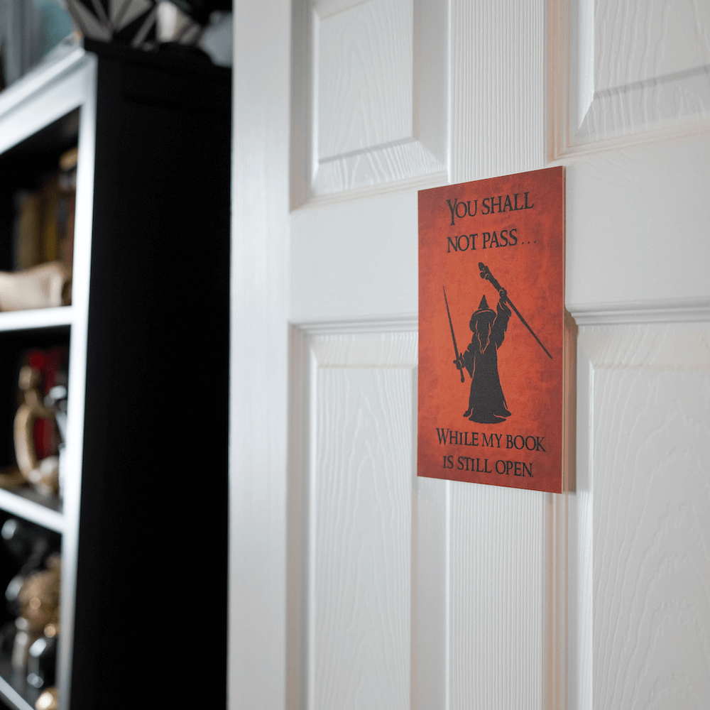 Grey Wizard Reading Sign sold by LitJoy Crate