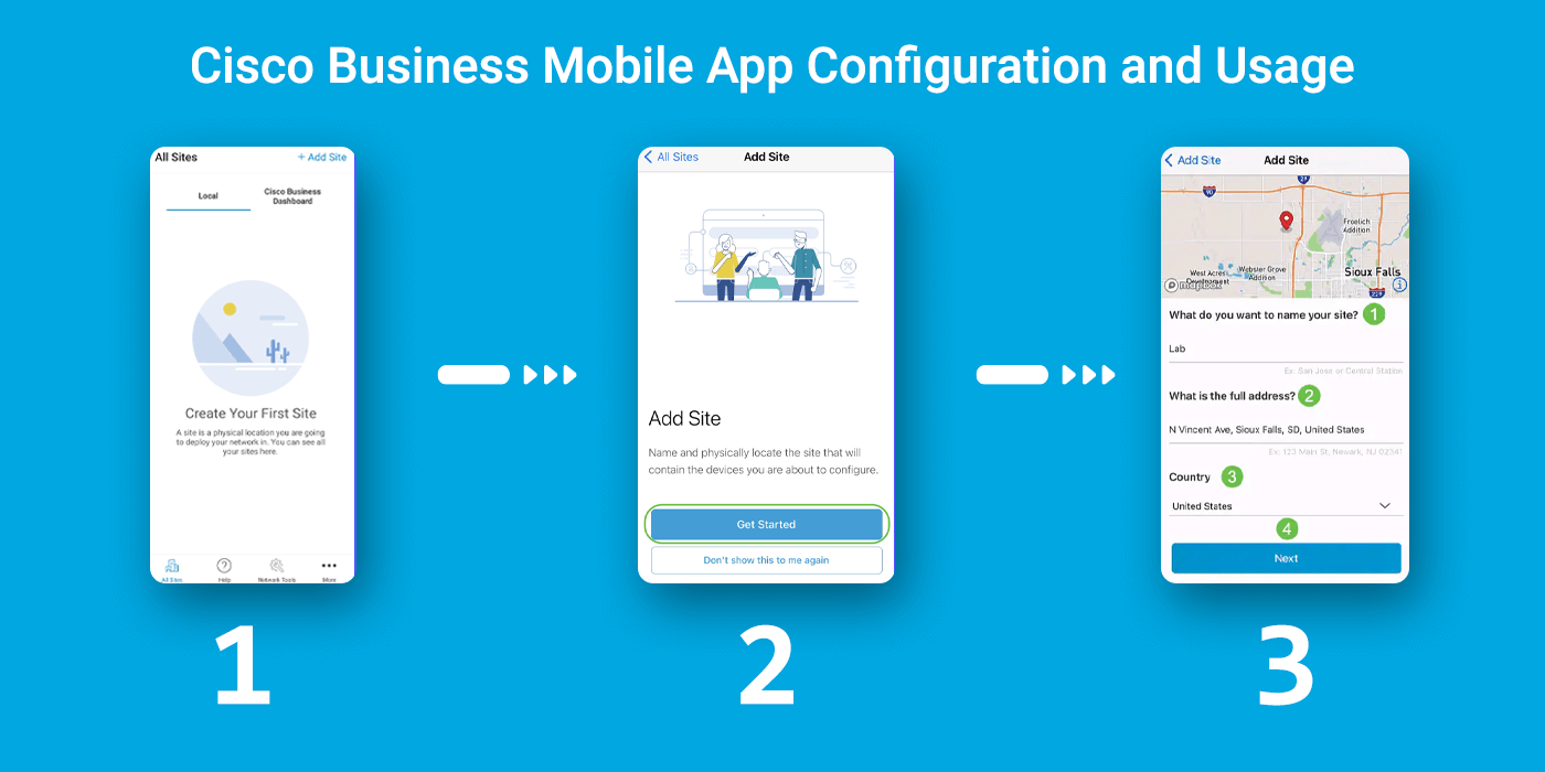Cisco business mobile app configuration and usage Steps 1-3