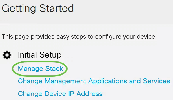Manage Stack Initial Setup