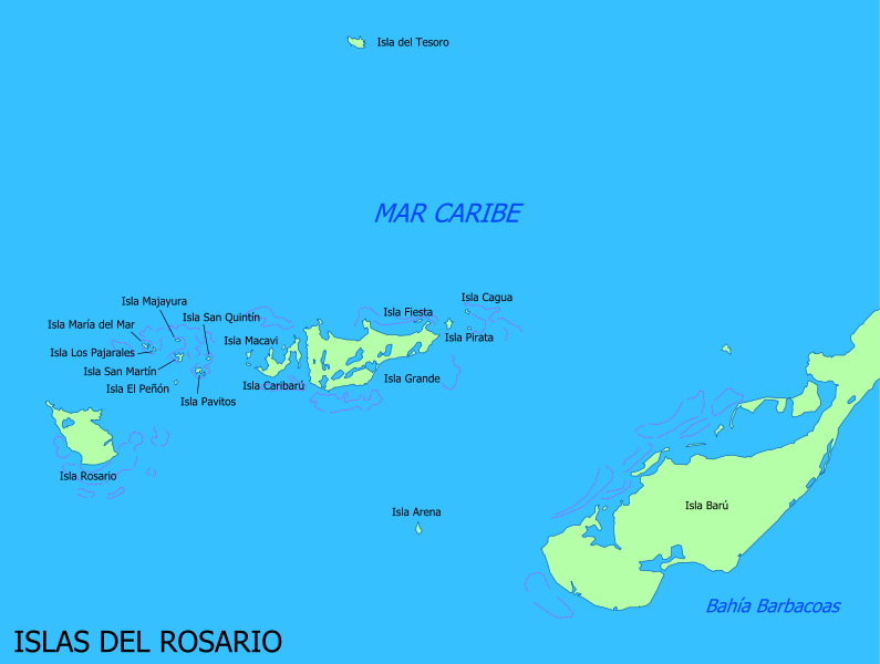islas del rosario mapa