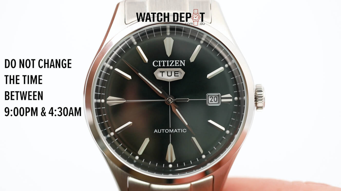How to set the day, date and time on a Citizen watch