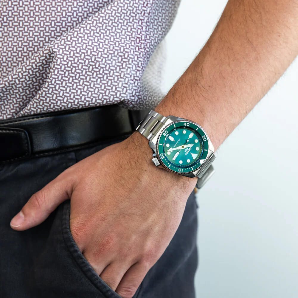 Best watches under $500 - Seiko 5 SRPD61K green watch
