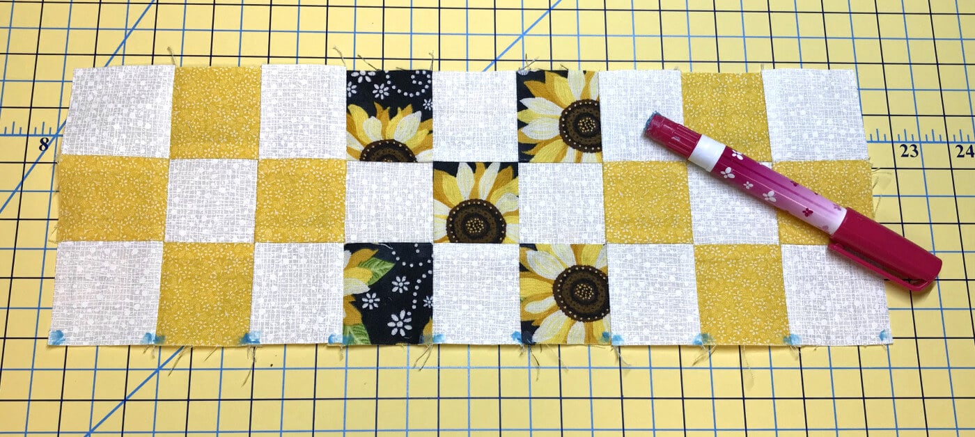 Quilt piecing with Sewline fabric glue pens