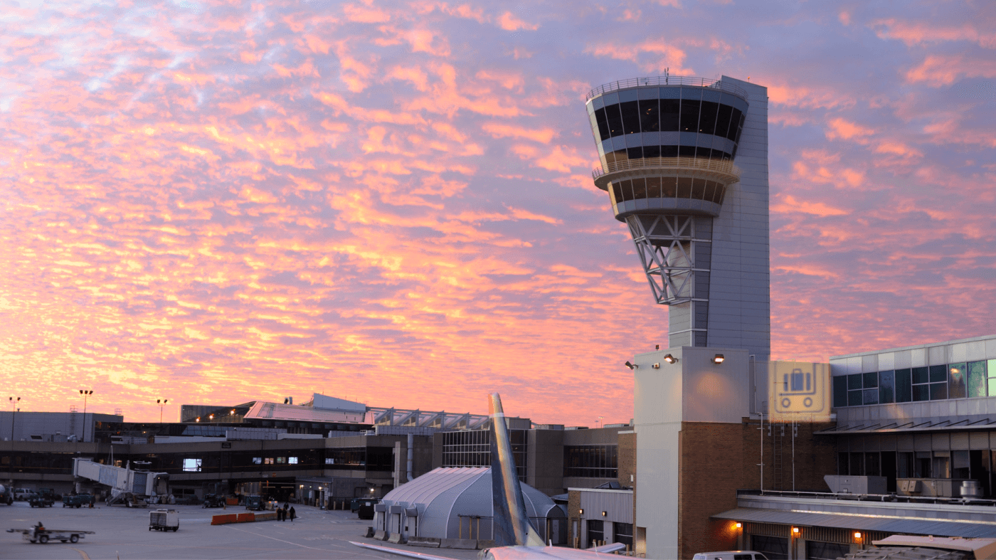 Philadelphia International Airport at sunset