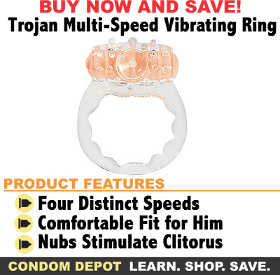 Buy Trojan Multi Speed Vibrating Ring | Condom Depot - Best vibrating rings for men online