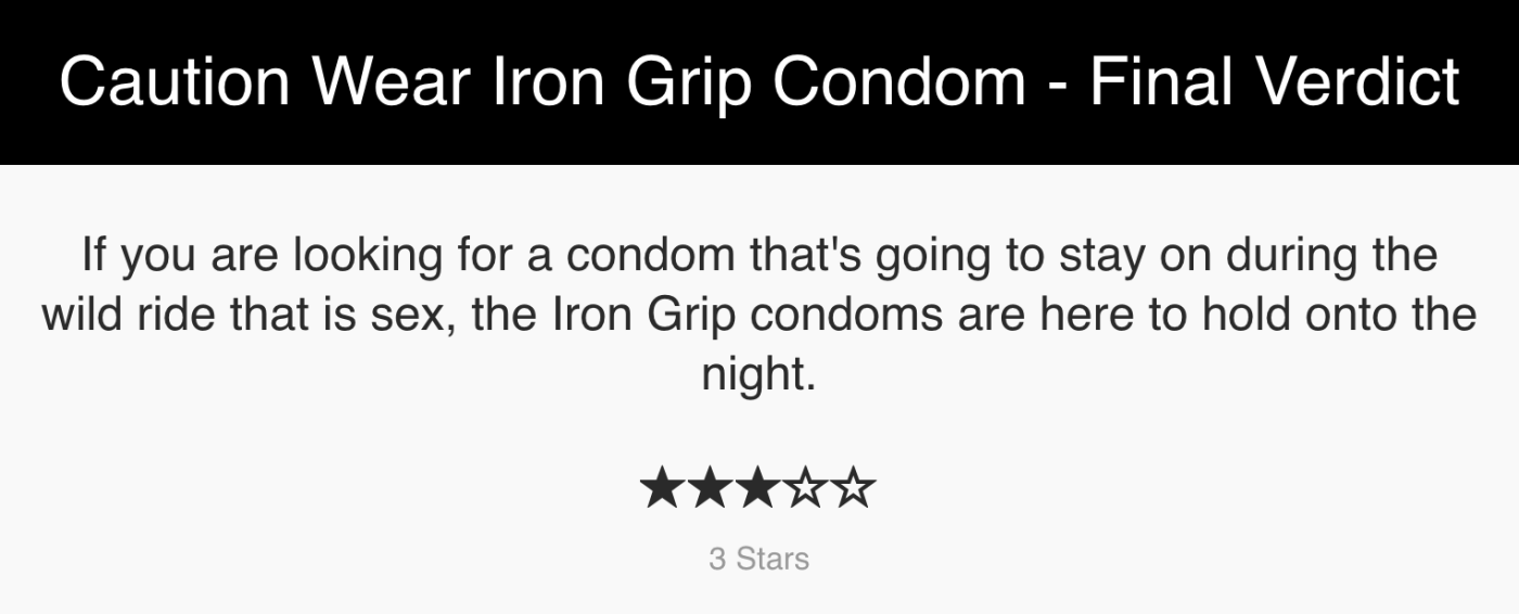 Read real condom reviews online | Iron Grip Condom Review | Condom Depot - Buy best condoms online