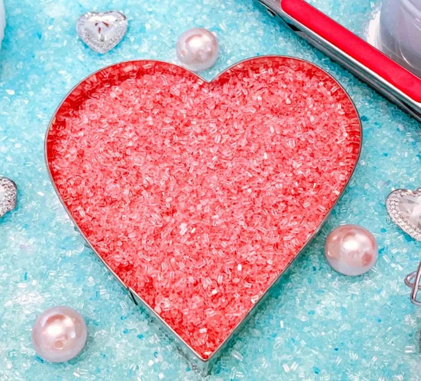 Valentines Sensory Bin with Salt