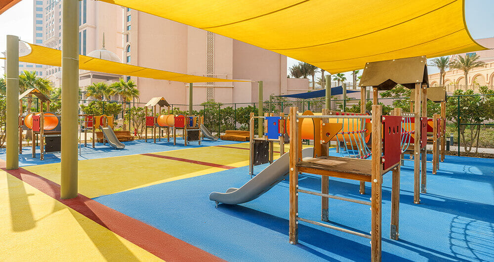 The children's play area decorated in vibrant colours at Rixos Marina Abu Dhabi