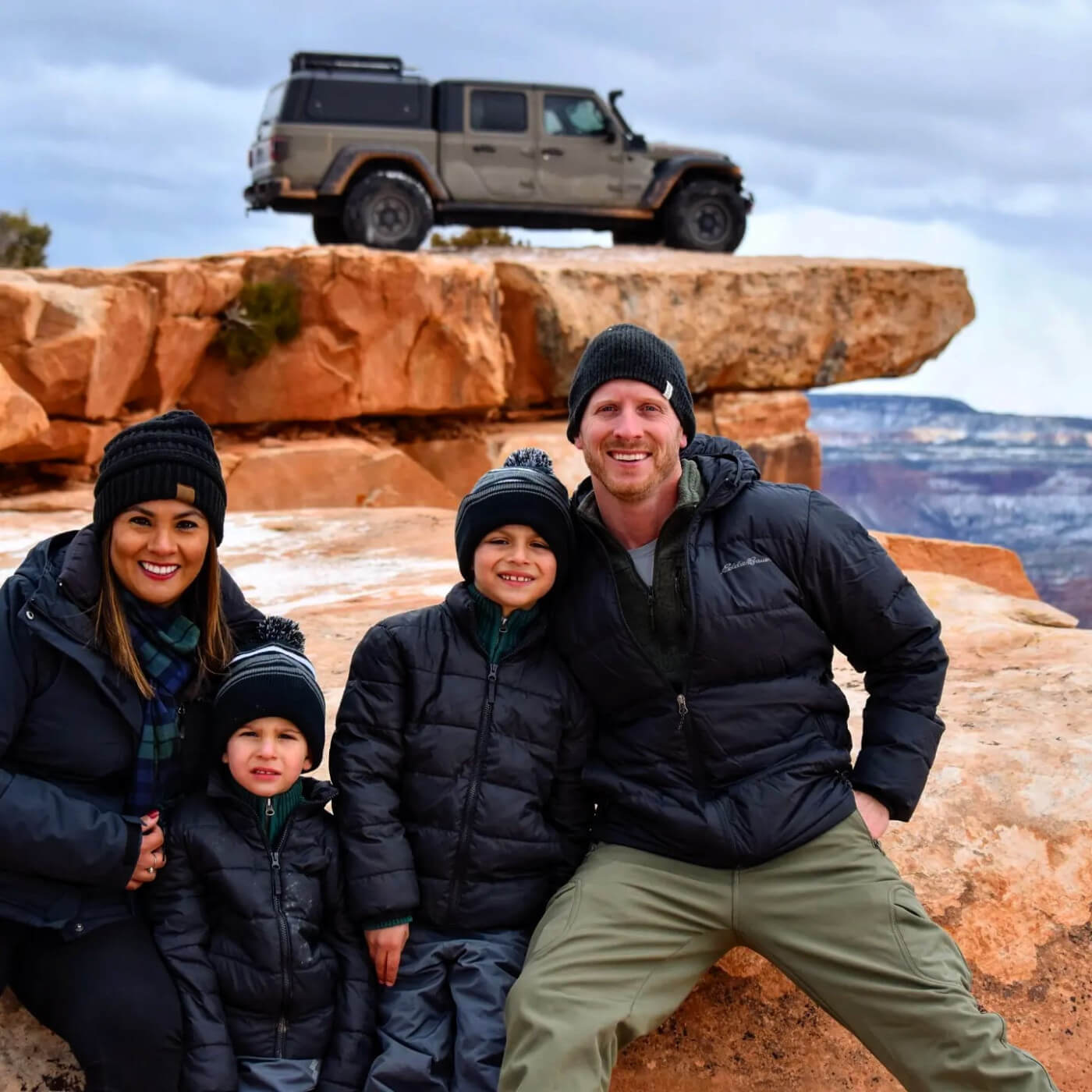 Kenny and family during an off-road adventure with their Jeep