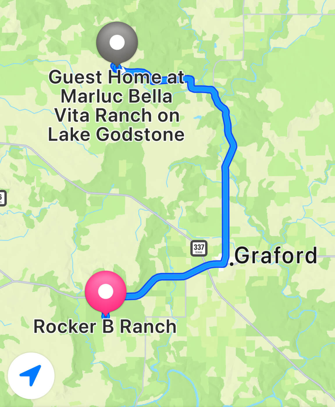 Lake Godstone™ Map to Rocker B Baseball