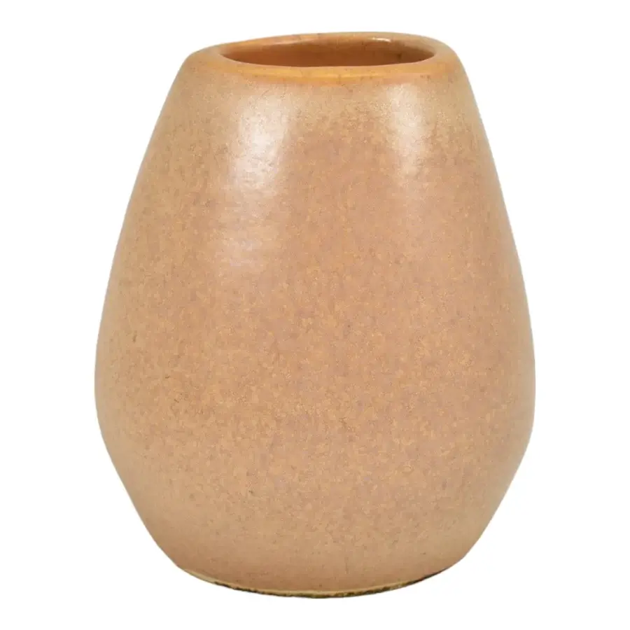 Russel Wright Bauer Vintage Mid Century Modern Pottery Tan Brown Ceramic Vase